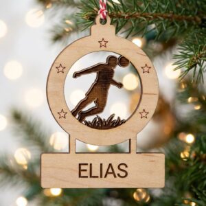 Personalized Christmas Soccer Ornaments, 6 Custom Name Designs