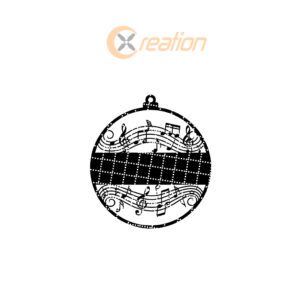 Personalized Music Note Ornament, Christmas CNC Design, Digital