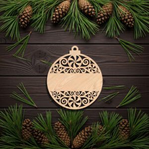 Personalized Ornate Christmas Ornament Design, Laser Designed Holiday