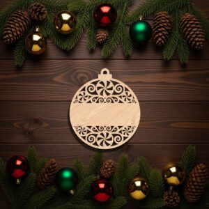 Personalized Ornate Christmas Ornament Design, Laser Designed Holiday