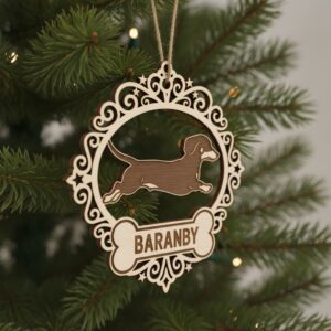 Running Dachshund Ornament, Christmas Dog Holiday, Doxie Design