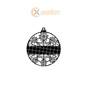 Snowflake Christmas Ornament, Custom Black and White Holiday
