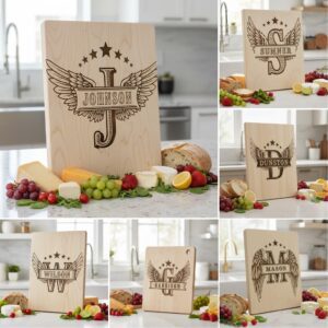 55 Vintage Monogram Designs Family Name Sign for Laser Engraving Charcuterie Boards
