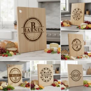 80 Rustic Monogram Designs, Laser Engraving Files for Family Name Charcuterie Boards