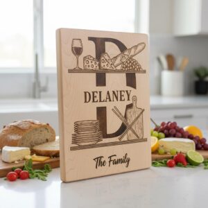 Charcuterie Board Engraving Bundle, 52 Monogram Alphabet Designs, Family Name Files