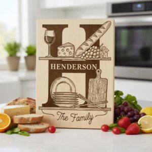 Charcuterie Board Engraving Bundle, 52 Monogram Alphabet Designs, Family Name Files