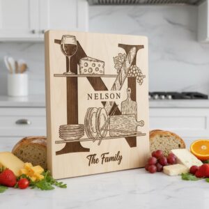 Charcuterie Board Engraving Bundle, 52 Monogram Alphabet Designs, Family Name Files