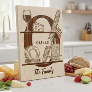 Charcuterie Board Engraving Bundle, 52 Monogram Alphabet Designs, Family Name Files