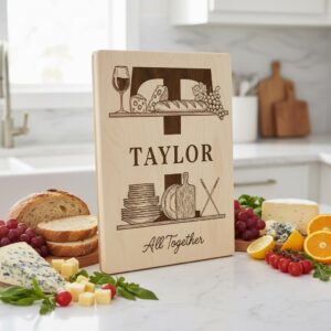 Charcuterie Board Engraving Bundle, 52 Monogram Alphabet Designs, Family Name Files