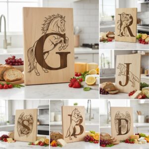 Charcuterie Board Engraving Files, Regal Family Crest Monogram Designs, 54 Styles