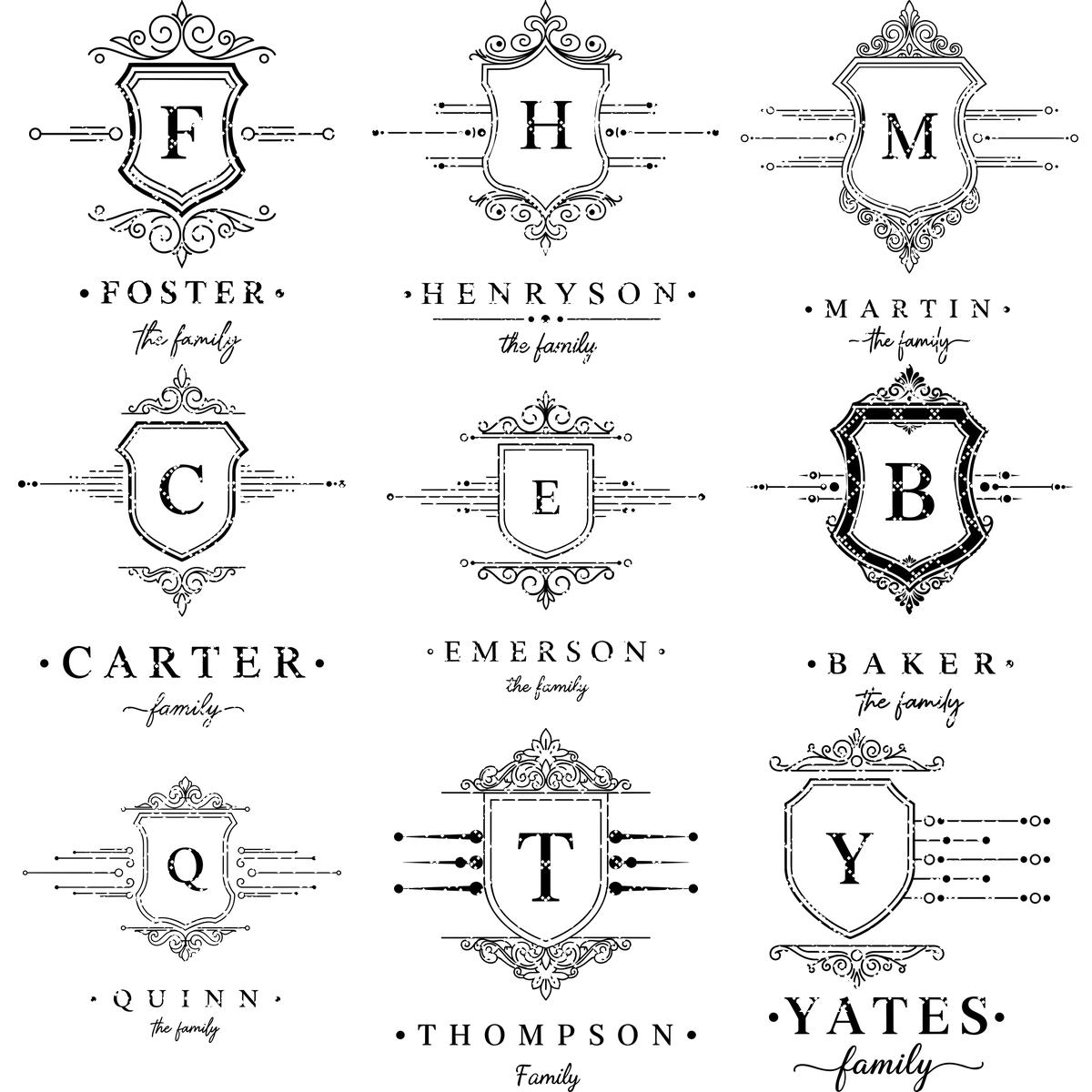 Archivo de grabado láser para tabla de charcutería con escudo familiar, diseños de monogramas, regalo. - Imagen 10