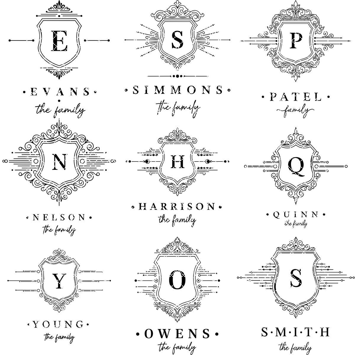 Archivo de grabado láser para tabla de charcutería con escudo familiar, diseños de monogramas, regalo. - Imagen 11