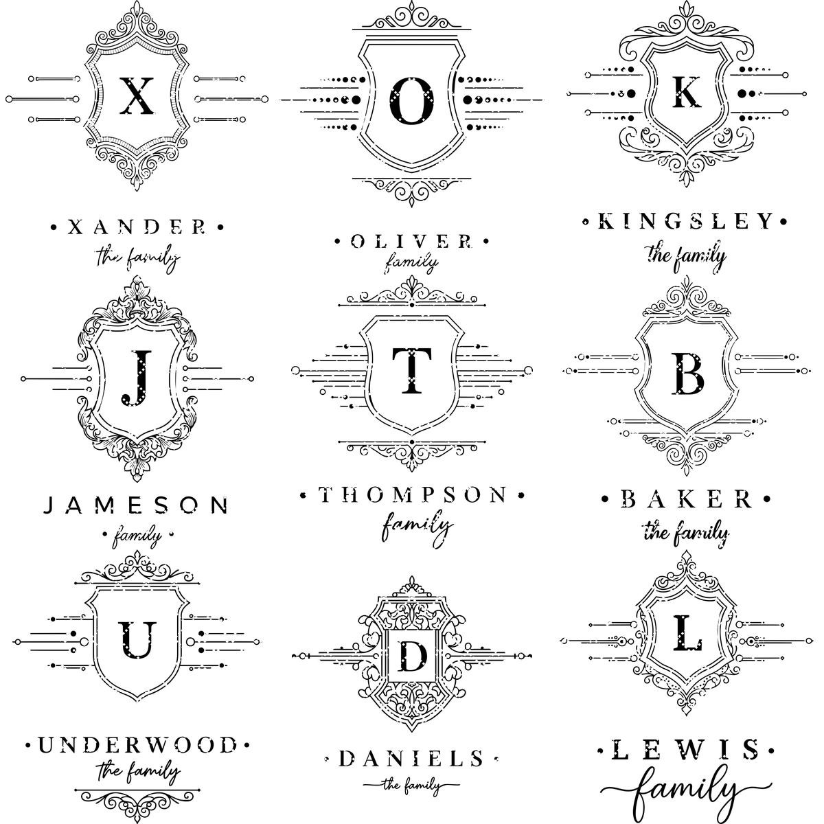 Archivo de grabado láser para tabla de charcutería con escudo familiar, diseños de monogramas, regalo. - Imagen 12