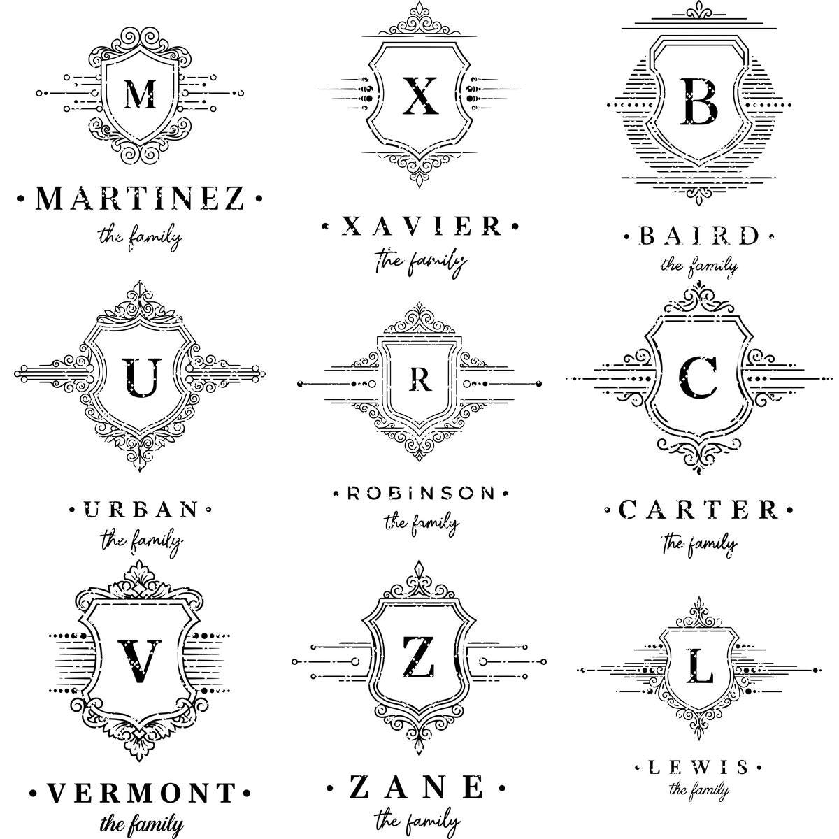 Archivo de grabado láser para tabla de charcutería con escudo familiar, diseños de monogramas, regalo. - Imagen 14