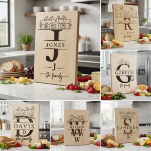 Deer Monogram Bundle for Laser Engraving, Rustic Family Name Initials, Charcuterie Board Designs