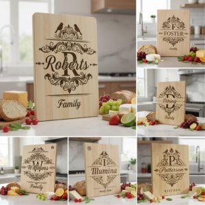 Engraving Bundle for Boards, Vintage Charcuterie Monogram, 52 Family Name Designs