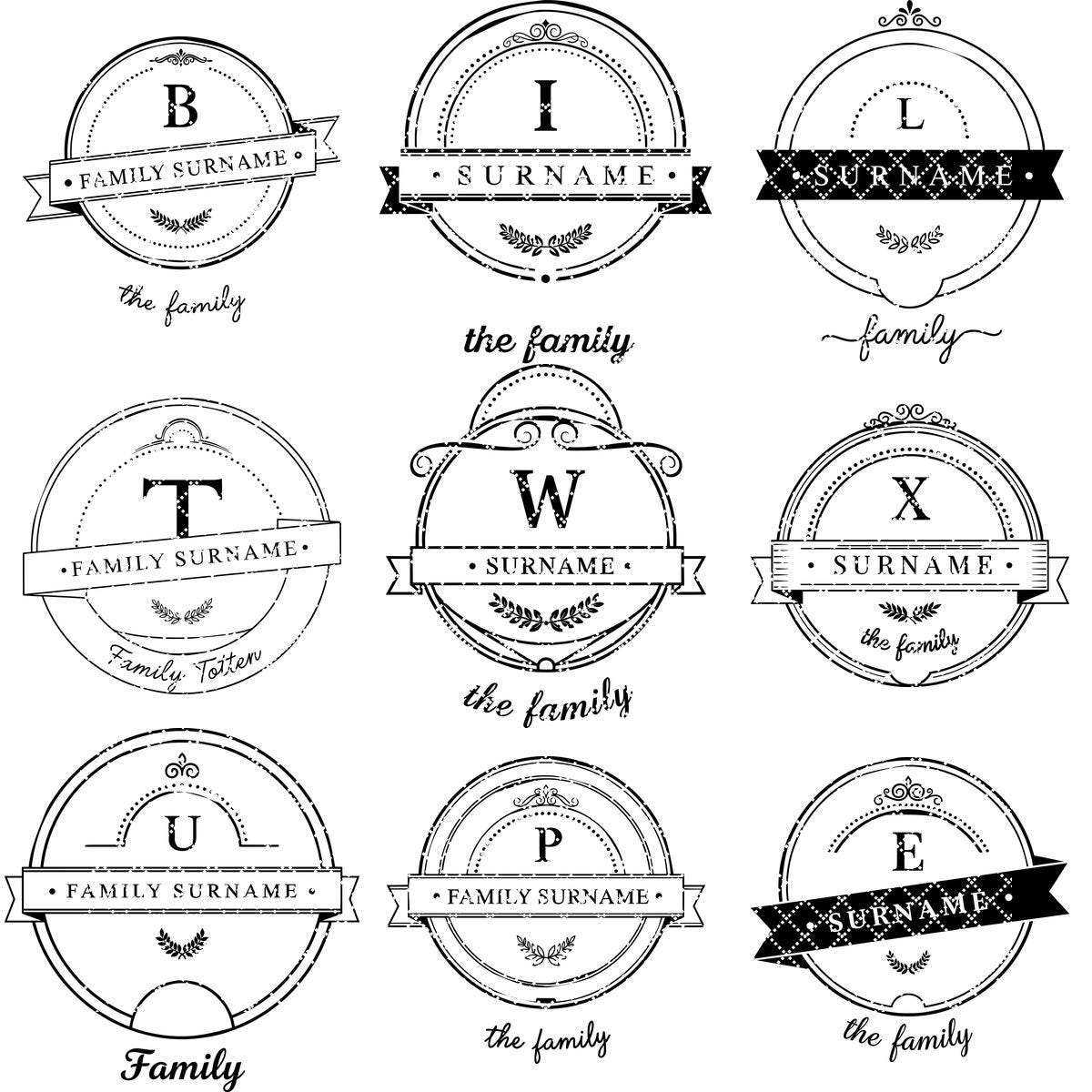 Familienwappen Monogramm Gravurdatei für personalisierte Wurstplatten und Geschenke – Bild 10