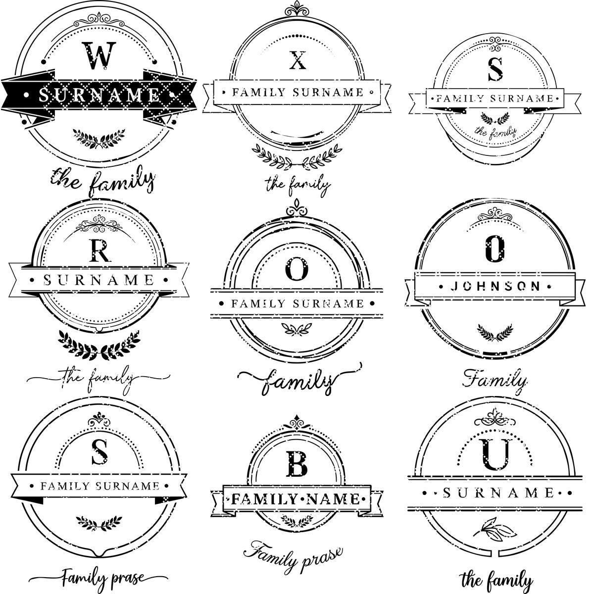 Familienwappen Monogramm Gravurdatei für personalisierte Wurstplatten und Geschenke – Bild 12