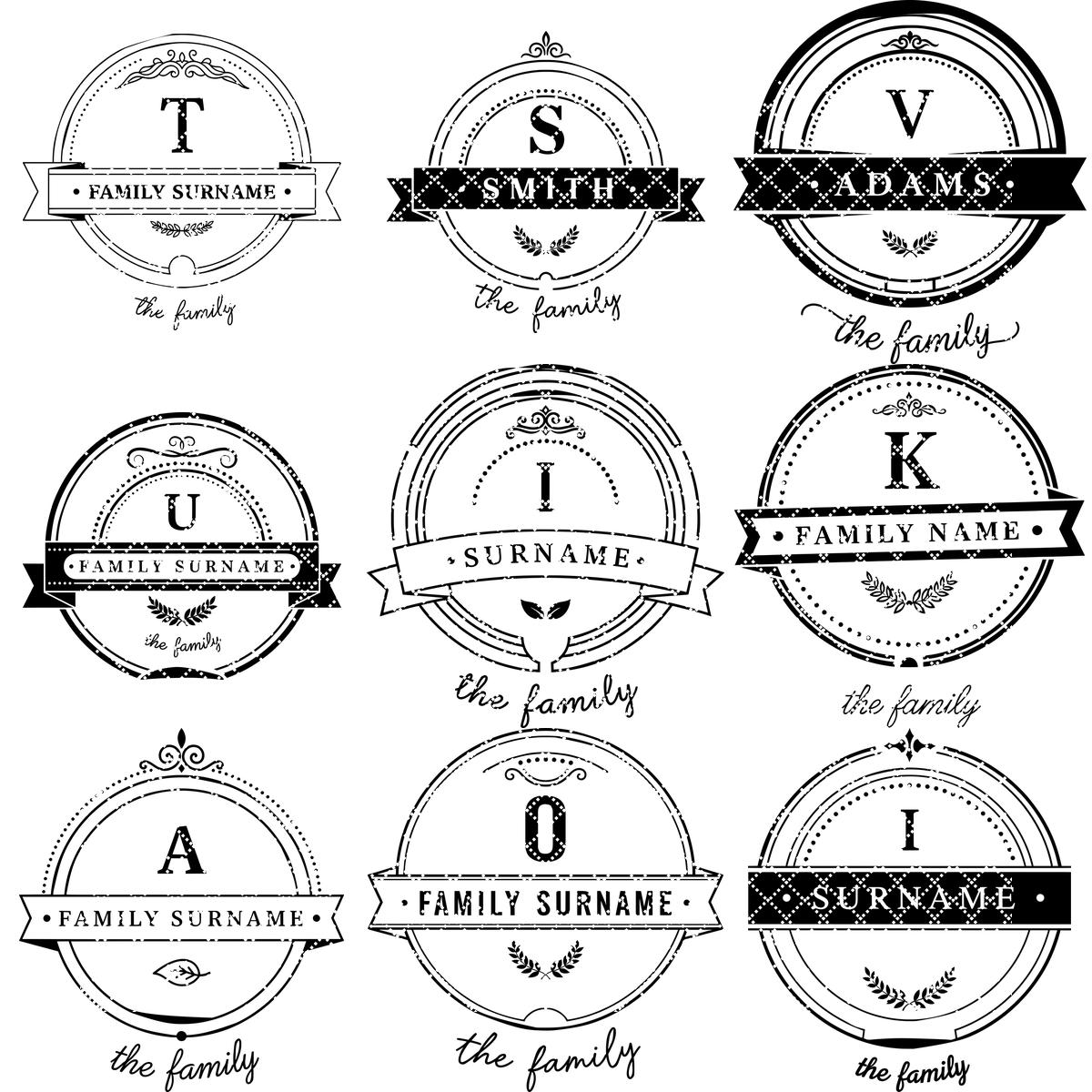 Familienwappen Monogramm Gravurdatei für personalisierte Wurstplatten und Geschenke – Bild 13