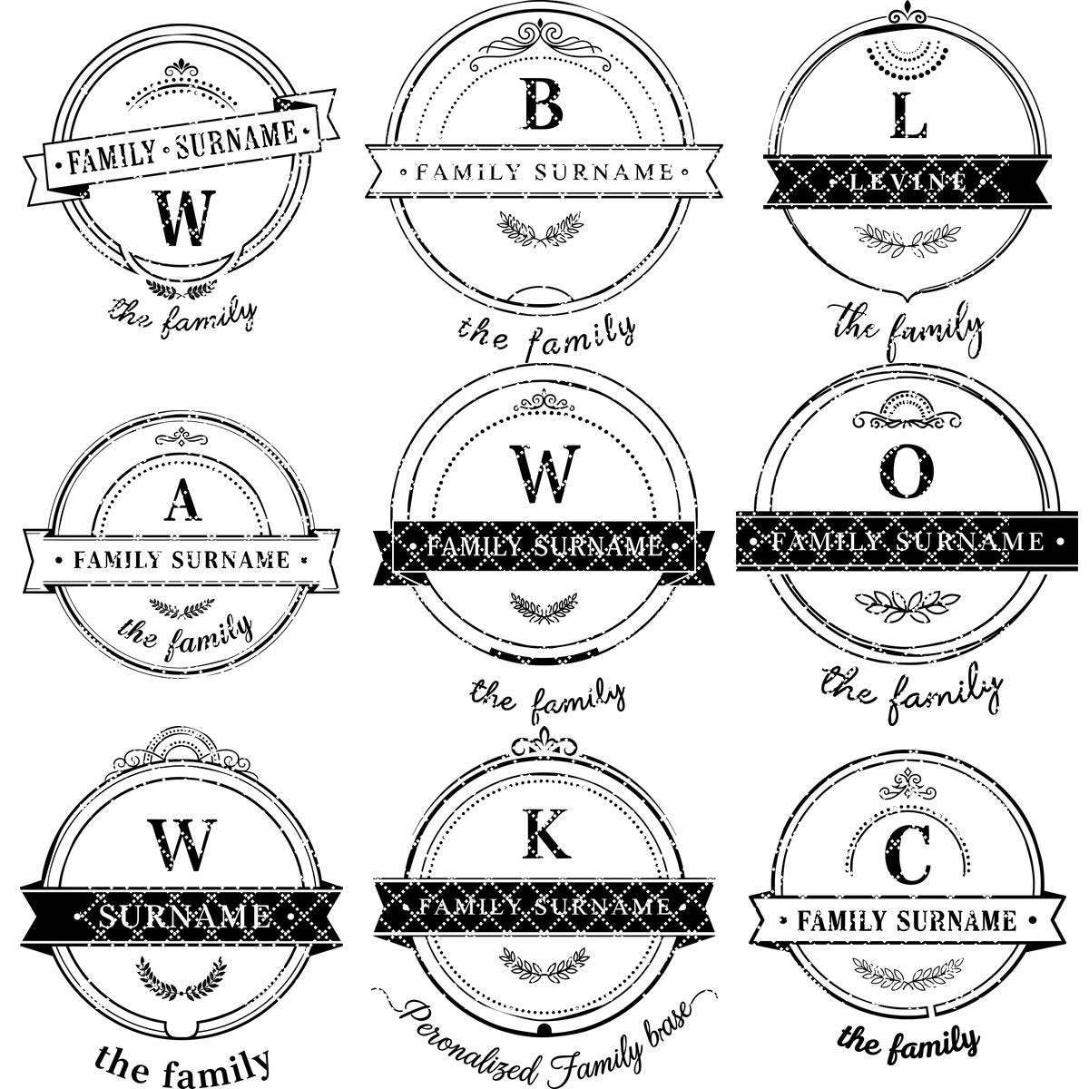Familienwappen Monogramm Gravurdatei für personalisierte Wurstplatten und Geschenke – Bild 14