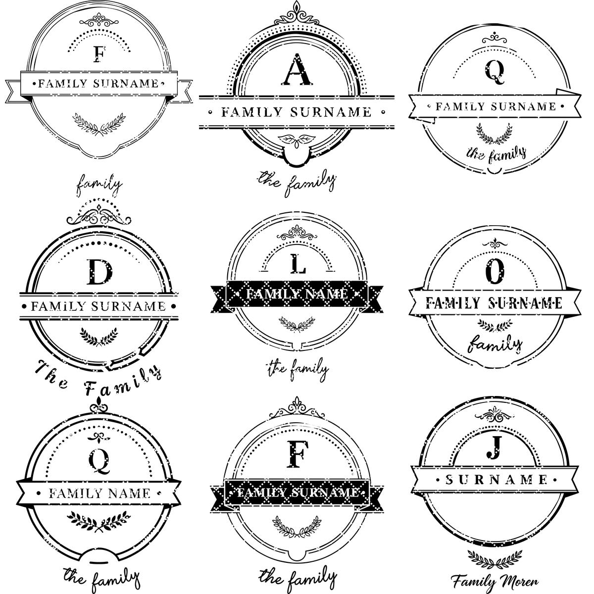 Familienwappen Monogramm Gravurdatei für personalisierte Wurstplatten und Geschenke – Bild 15