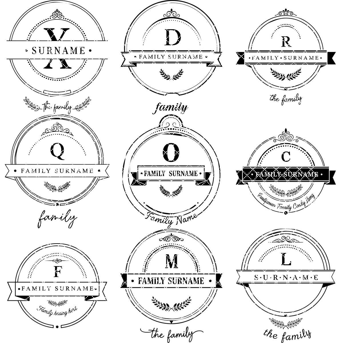 Familienwappen Monogramm Gravurdatei für personalisierte Wurstplatten und Geschenke – Bild 18