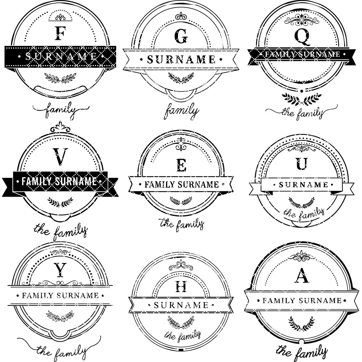 Familienwappen Monogramm Gravurdatei für personalisierte Wurstplatten und Geschenke – Bild 19