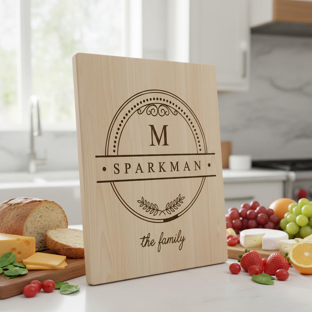 Familienwappen Monogramm Gravurdatei für personalisierte Wurstplatten und Geschenke – Bild 6