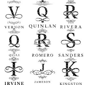 Floral Monogram Alphabet Engraving File for Charcuterie Board, Family Name Design