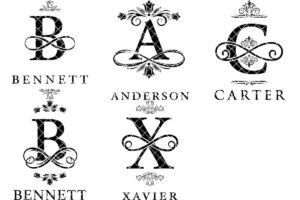 Floral Monogram Alphabet Engraving File for Charcuterie Board, Family Name Design