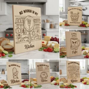 Funny Vintage Kitchen Laser Engraving File, Charcuterie Board Design Bundle