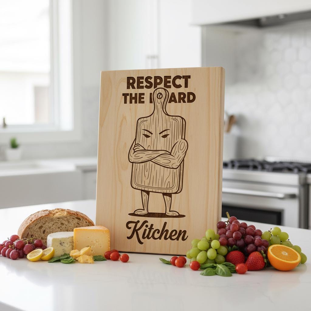 Fichier de gravure laser de cuisine vintage amusant, Ensemble de motifs pour planche à charcuterie – Image 2