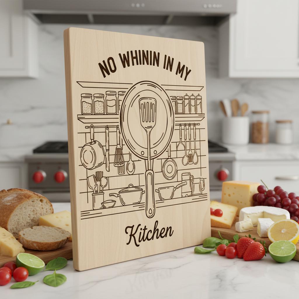 Fichier de gravure laser de cuisine vintage amusant, Ensemble de motifs pour planche à charcuterie – Image 5