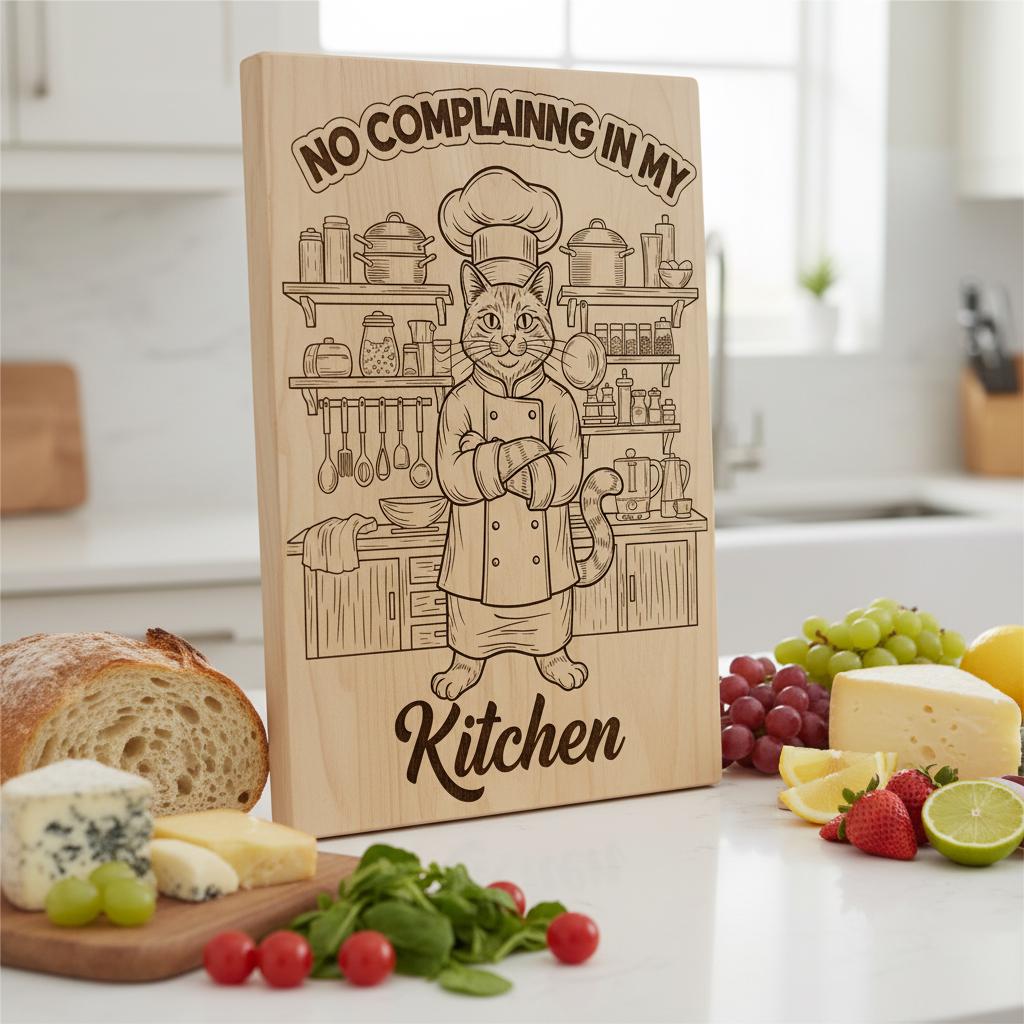 Fichier de gravure laser de cuisine vintage amusant, Ensemble de motifs pour planche à charcuterie – Image 7