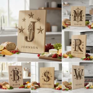 Laser Engraving Alphabet Bundle, Monogram Designs for Family Name Charcuterie Boards