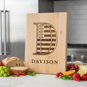 Laser Engraving Alphabet File, Patriotic Monogram, Charcuterie Board Family Name
