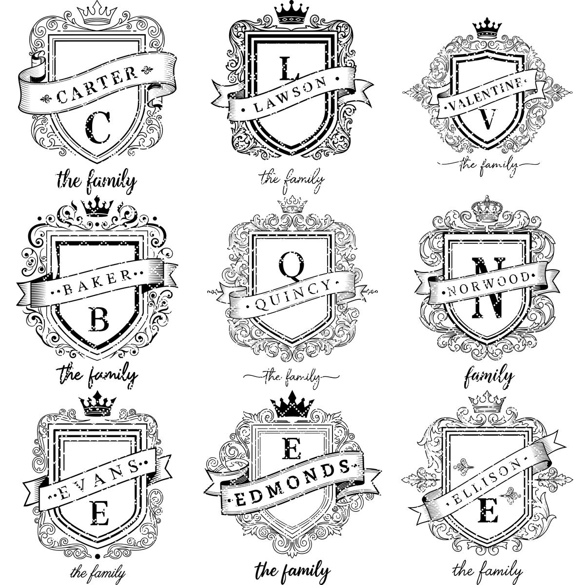 Fichier de gravure laser, monogramme aux armoiries familiales, motif d'écu royal pour planches à charcuterie. – Image 10