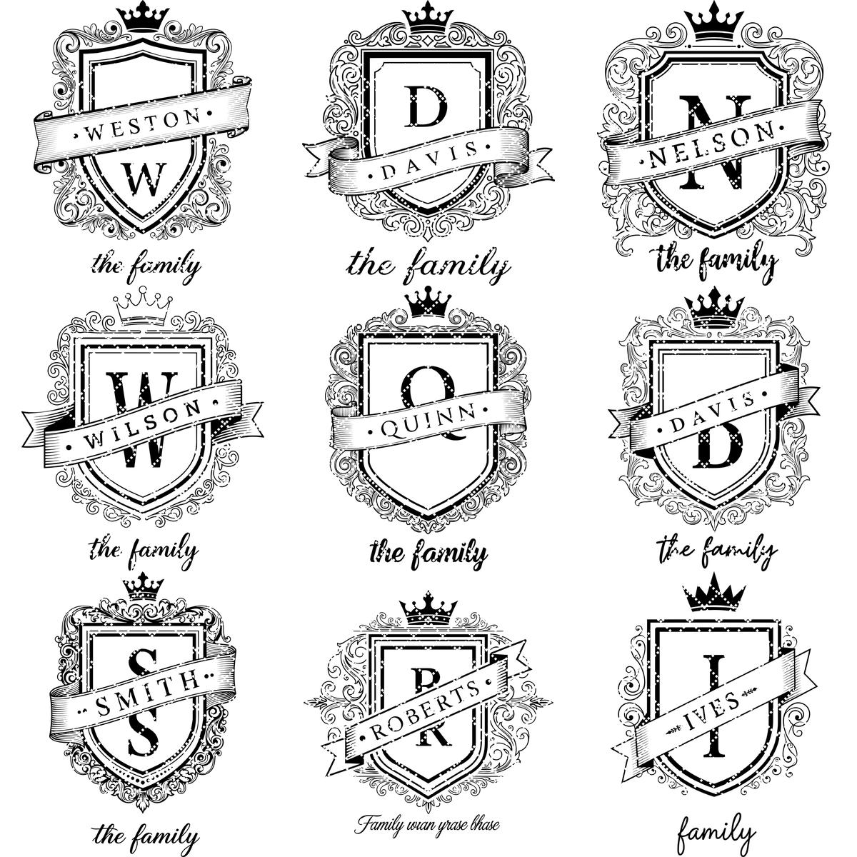 Fichier de gravure laser, monogramme aux armoiries familiales, motif d'écu royal pour planches à charcuterie. – Image 16