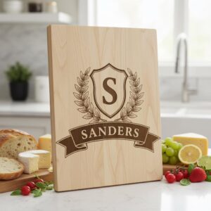 Monogram Alphabet Crest Bundle, Laurel Wreath Designs for Charcuterie Boards, Family Name