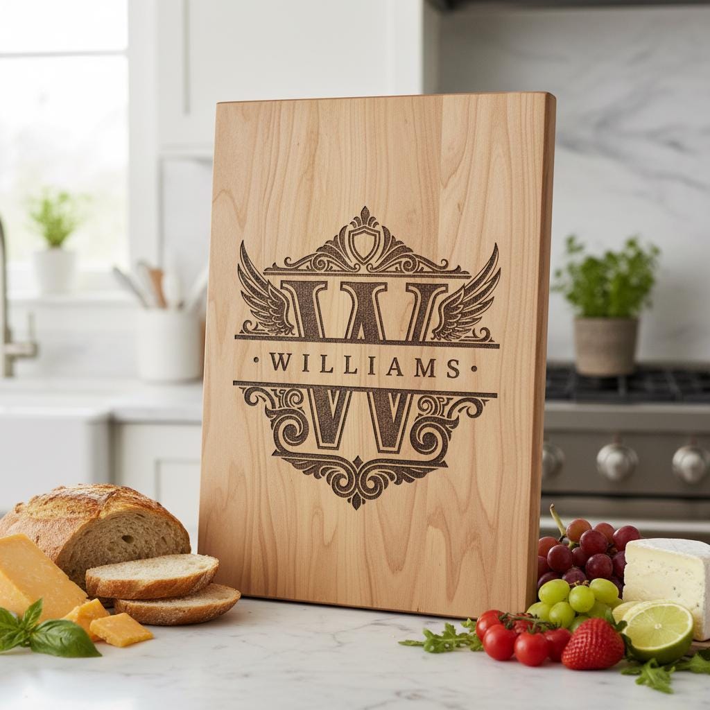 File di incisione laser alfabeto monogramma, 54 design ornamentali per taglieri. - immagine 9