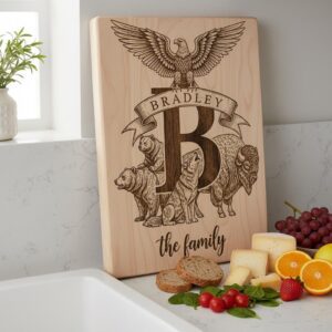 Monogram Engraving Board Bundle, 53 Rustic Designs for Personalized Charcuterie Gifts