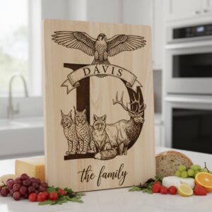 Monogram Engraving Board Bundle, 53 Rustic Designs for Personalized Charcuterie Gifts