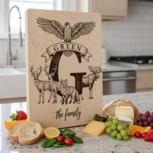 Monogram Engraving Board Bundle, 53 Rustic Designs for Personalized Charcuterie Gifts