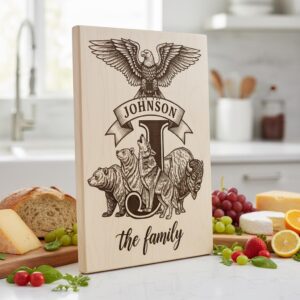 Monogram Engraving Board Bundle, 53 Rustic Designs for Personalized Charcuterie Gifts