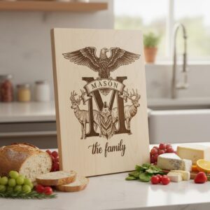 Monogram Engraving Board Bundle, 53 Rustic Designs for Personalized Charcuterie Gifts