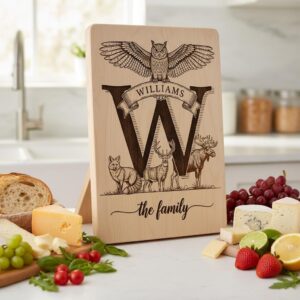 Monogram Engraving Board Bundle, 53 Rustic Designs for Personalized Charcuterie Gifts