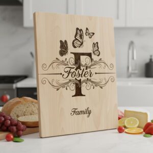 Monogram Engraving File for Farmhouse Charcuterie Boards, Personalized Alphabet Designs