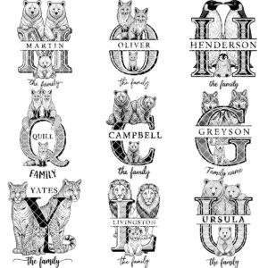 Monogram Family Sign Bundle, 53 Engraving Designs for Charcuterie Boards, Floral Animal Art