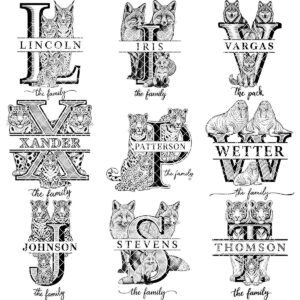 Monogram Family Sign Bundle, 53 Engraving Designs for Charcuterie Boards, Floral Animal Art