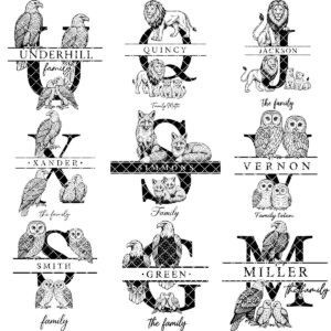 Monogram Swan Laser Engraving Designs, Personalized Charcuterie Board Frames, Family Name